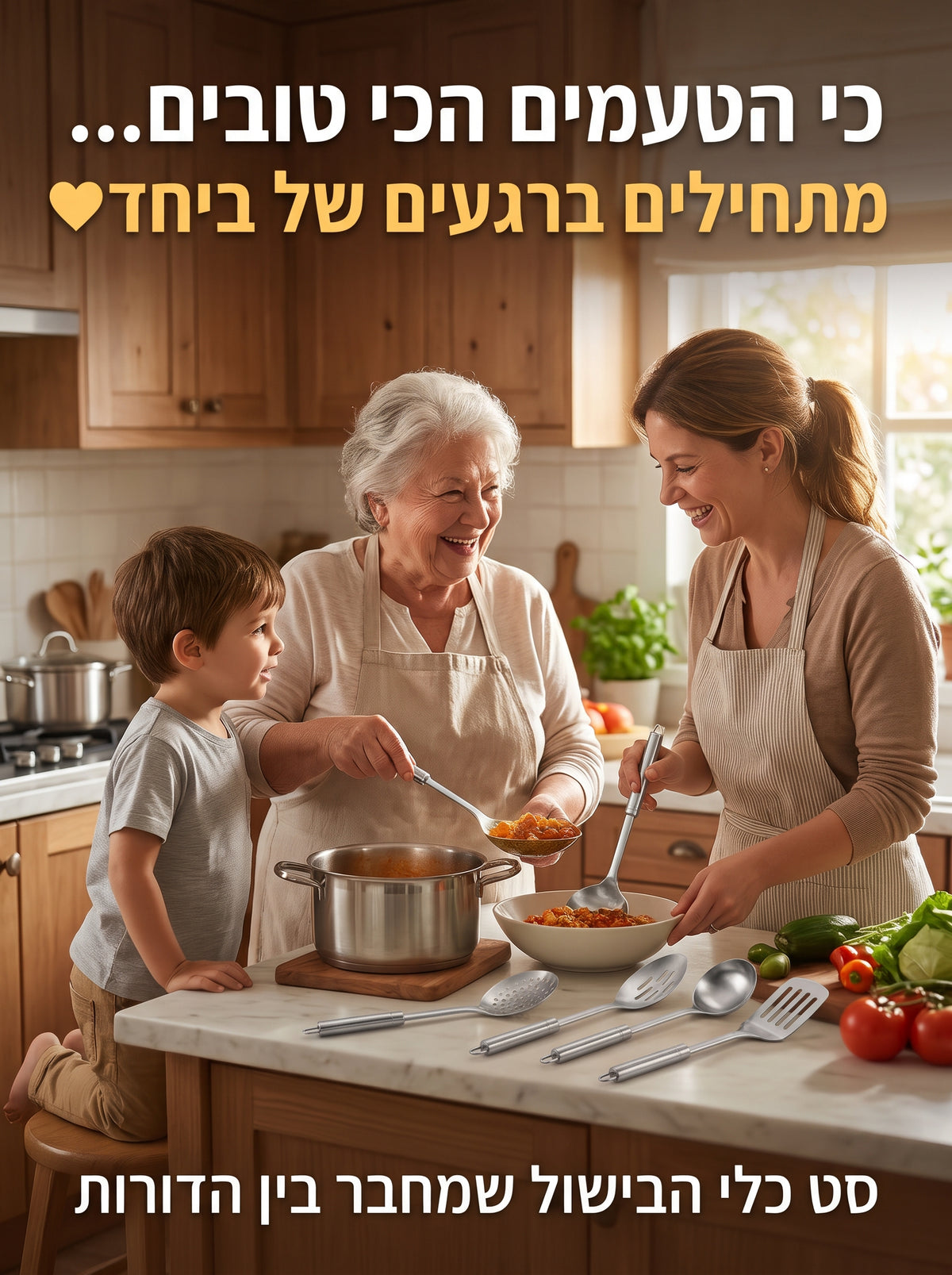 השדרוג המקצועי שהמטבח שלכם צריך! סט 5 כלי בישול והגשה יוקרתיים מפלדת אל-חלד (Stainless Steel) חזקה ועמידה